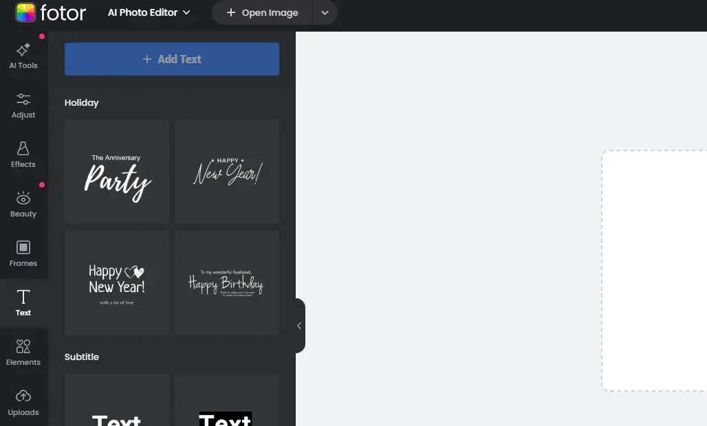 Various complete features available in Fotor for your photo editing needs